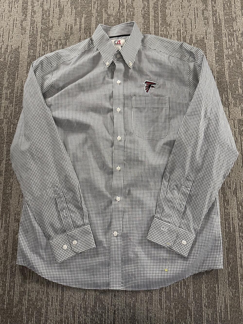 Atlanta Falcons Shirt Mens Medium NFL Football Button Down Long Sleeve Check